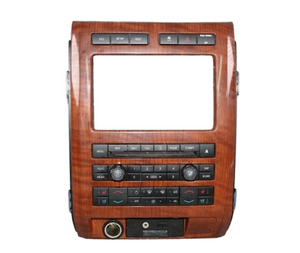 2009-2012 FORD F-150 CLIMATE RADIO SURROUND BEZEL TRIM WOOD DASH 9L3T-18A802-MB