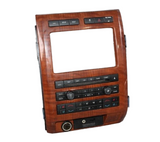 2009-2012 FORD F-150 CLIMATE RADIO SURROUND BEZEL TRIM WOOD DASH 9L3T-18A802-MB