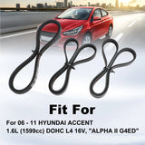 A/C Steering Alternator Water Pump Belt Kit for 2006-2011 Hyundai Accent 1.6 2521226021 – product image 3