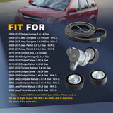 Accessory Serpentine Belt & Tensioner Idler Pulley Set for Journey Avenger – product image 11