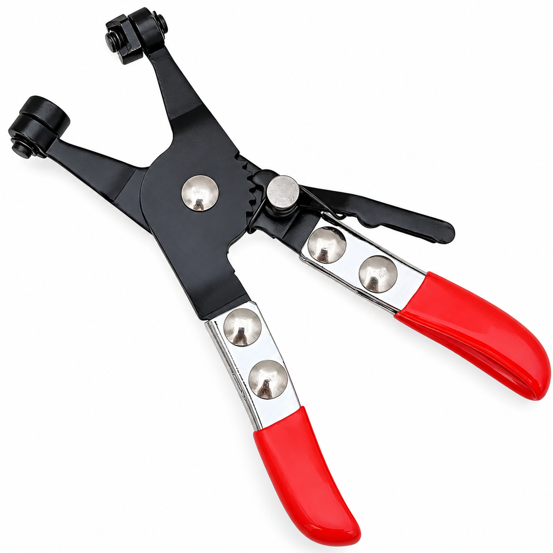 2-Piece Spring Hose Clamp Pliers Set – Straight & Angled Swivel Jaws – view 2