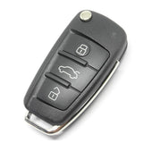 Audi IYZ-3314 4F0837220N three-button flip remote view 2