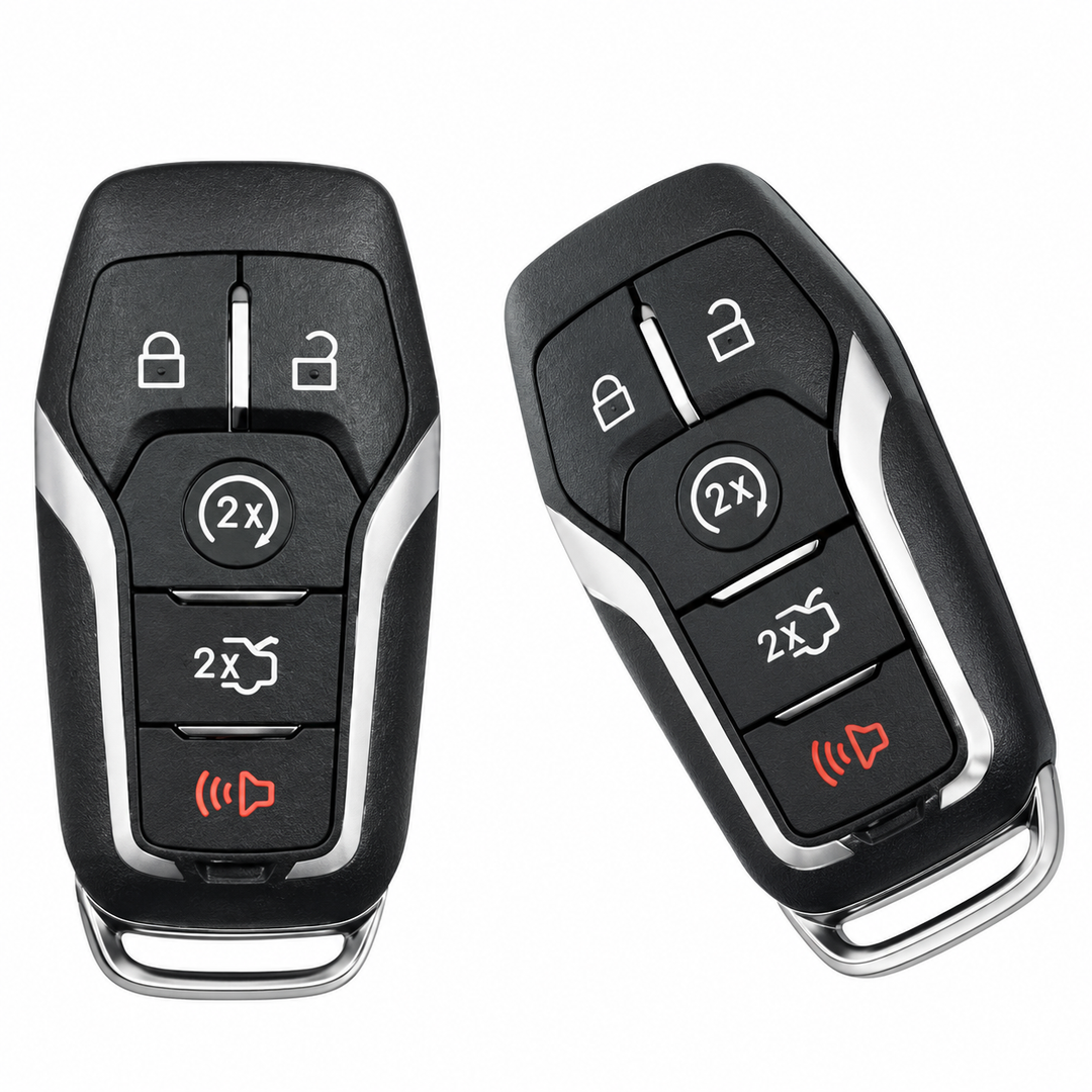 Ford 164-R7989 five-button remote — two views of one remote