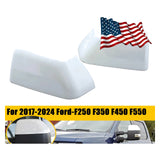2x Tow Mirror Upper Cover Cap Pearl White For 2017-26 Ford F250 F350 Super Duty HC3Z17D743AA - view 3
