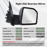Black Right Mirror Power Fold Heated Camera For Ford F150 Extended Cab 15-20 FL3Z17682PB – product image 15