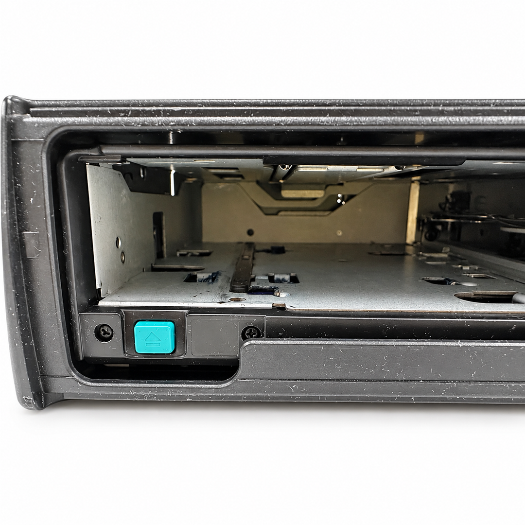 Used BMW 82111469404 six-disc CD changer - eject button and magazine bay
