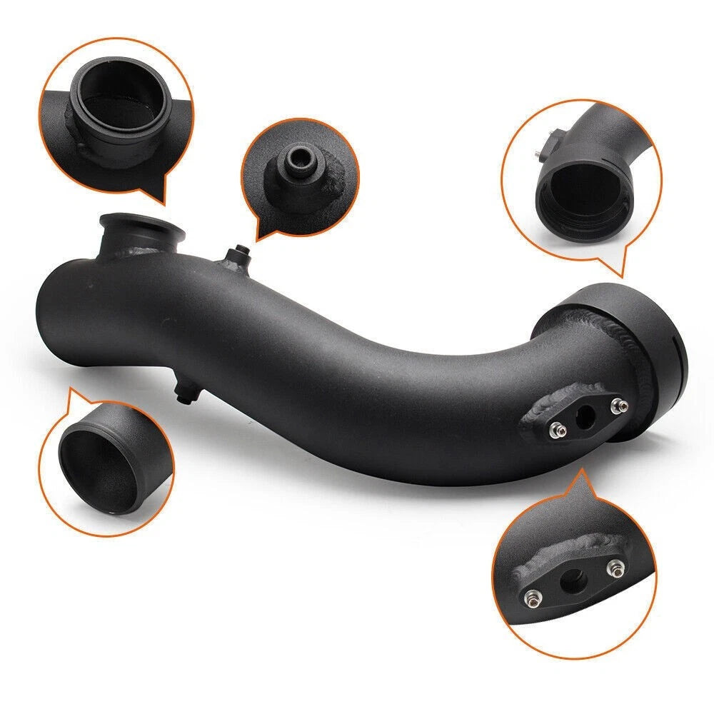 Black BMW N54 turbo charge pipe