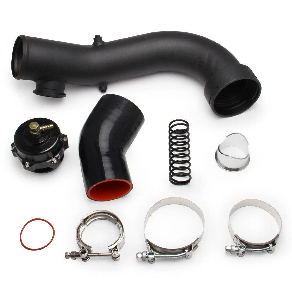 Complete BMW N54 charge pipe kit with clamps coupler and valve