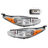 Halogen Headlight Pair with Bulbs for 2014-2019 Ford Fiesta D2BZ13008C