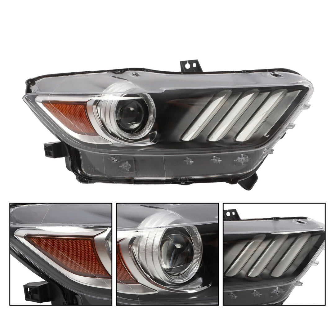 Right Projector Headlight with LED DRL for 2015-2017 Ford Mustang - product view 2
