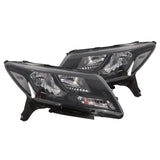 Projector Headlight Pair for 2013-2016 Nissan Pathfinder Black - view 1
