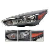 Headlight Pair with LED DRL for 2015-2018 Ford Focus Black - view 2