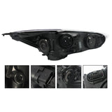 Headlight Pair with LED DRL for 2015-2018 Ford Focus Black - view 3