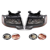 Halogen Headlight Pair for 2015-2017 Ford Expedition Black - view 2