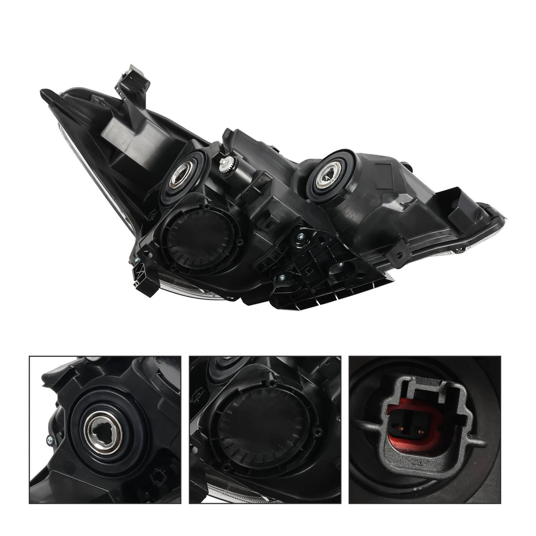 Halogen Headlight Pair for 2013-2015 Nissan Altima Sedan Black - view 3