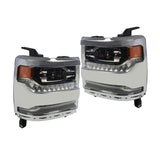 Chrome FULL LED DRL Headlights Headlamps 2Pcs For 2016-2018 Chevy Silverado 1500 – product image