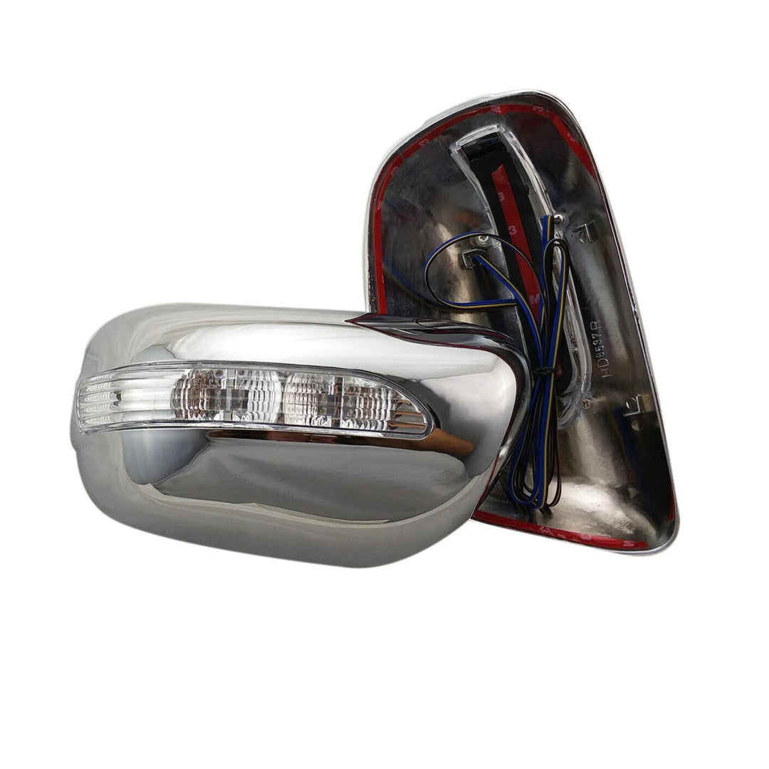 Chrome Side Mirror Cover Pair with LED Signal for 2009-2013 Toyota Corolla