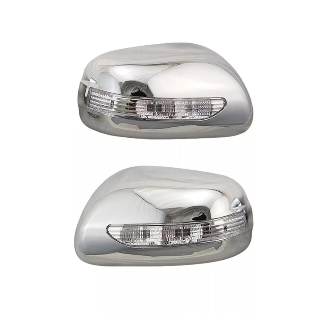 Chrome Side Mirror Cover Pair with LED Signal for 2009-2013 Toyota Corolla