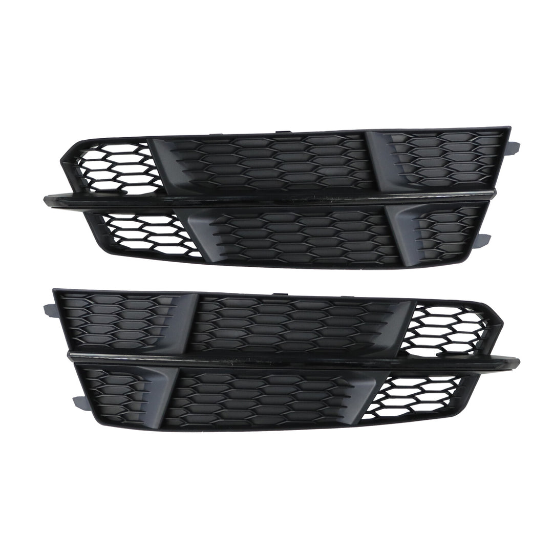 Front Fog Light Grille Set for 2016-2018 Audi A6 S6 S-Line Black
