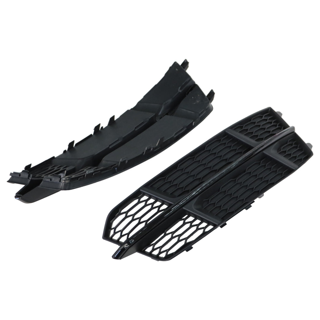 Front Fog Light Grille Set for 2016-2018 Audi A6 S6 S-Line Black