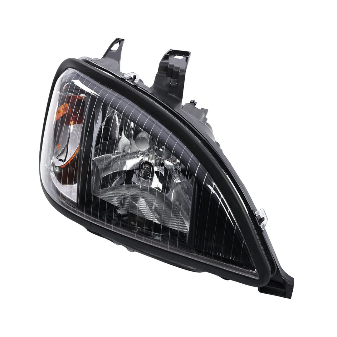 Headlight Pair for Freightliner Columbia Black Housing with Bulbs