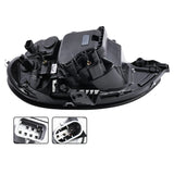 Headlight Pair for Freightliner Columbia Black Housing with Bulbs