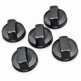 5-Pack DG64-00473B Black Stainless Range Knobs for Samsung