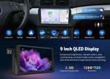 Black Eonon E46X6S2 Android car radio with 9-inch QLED display, side panel, navigation, and Bluetooth 5.1.