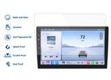 White 9-inch matte PET anti-glare screen protector for car stereo radio head unit GPS with black trim and blue text.
