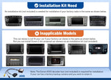 Black 9-inch QLED 6+64 Android Auto car radio headunit with side buttons, in white box labeled “Installation Kit Need.”