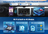 VW Tiguan SUV Bluetooth car radio headunit with touchscreen, showing home screen, plus black and white Wi-Fi 6 antenna.