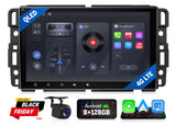 Black Eonon GMX6S PRO 8+128 Android 13 car stereo with side buttons, camera, and “My Application” screen.
