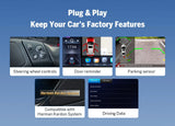 Eonon E46X7A Android 14 car radio with 9-inch touchscreen, steering wheel controls, and compatible with Harman Kardon System.