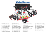 BMW E46 330i 328i car radio with wiring diagram showing input ports and black trim.