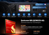 Chevy GMC Buick Eonon GMX6S PRO Android 8+128G 8-core car stereo with black trim and red Qualcomm GMX6S PRO box.