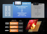 Eonon GMX6S PRO Android 8+128G 8-core car stereo with specs, charts, and red and black logo branding.