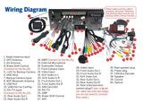 Black Eonon GMX6S PRO Android 8+128G 8-core car stereo wiring diagram with labeled parts and connectors.