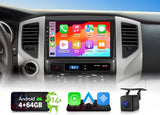 Black 2005-2013 Toyota Tacoma TYTACX7A 9-inch Android 14 with Apple CarPlay and Android 4+64GB phone.