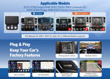 Black 9-inch car stereo with Google-style navigation, steering wheel controls, backup camera, and “Plug & Play” text.