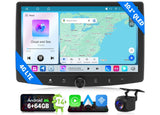 Eonon UX7SK Plus 6+64 2DIN car stereo with black bezel, silver logo, and Android Auto icon on screen.