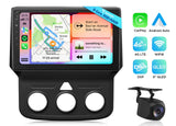 Black RAM 2500 car stereo with 8-core processor, Android CarPlay, 4G LTE, and side camera.