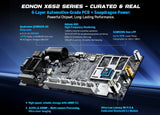 Car stereo 6+64 Android CarPlay radio with Qualcomm Octa-core processor, silver heatsink, and visible rear camera module.