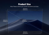 Black Eonon A306 9-inch PET anti-glare screen protector with curved sides, shown against a mountain sunset background.