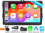 Black Eonon VWX6S PRO QLED 8+128 9-inch Android car stereo with home screen showing app icons and black trim at bottom.