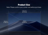 Dark blue 7-inch matte PET anti-glare screen protector with black triangle design, shown beside a mountain range at night.