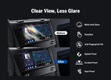 Black 7-inch matte PET anti-glare screen protector with clear view, less glare, and side splash-proof design.