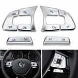 6-Pc Steering Button Trim for 2016-23 Volkswagen VW Passat Tiguan Atlas AA2342 Silver