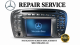 LCD Replacement Service for Mercedes-Benz W203 MB Comand 2.0 Navigation Radio Display