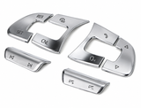6-Pc Steering Button Trim for 2016-23 Volkswagen VW Passat Tiguan Atlas AA2342 Silver