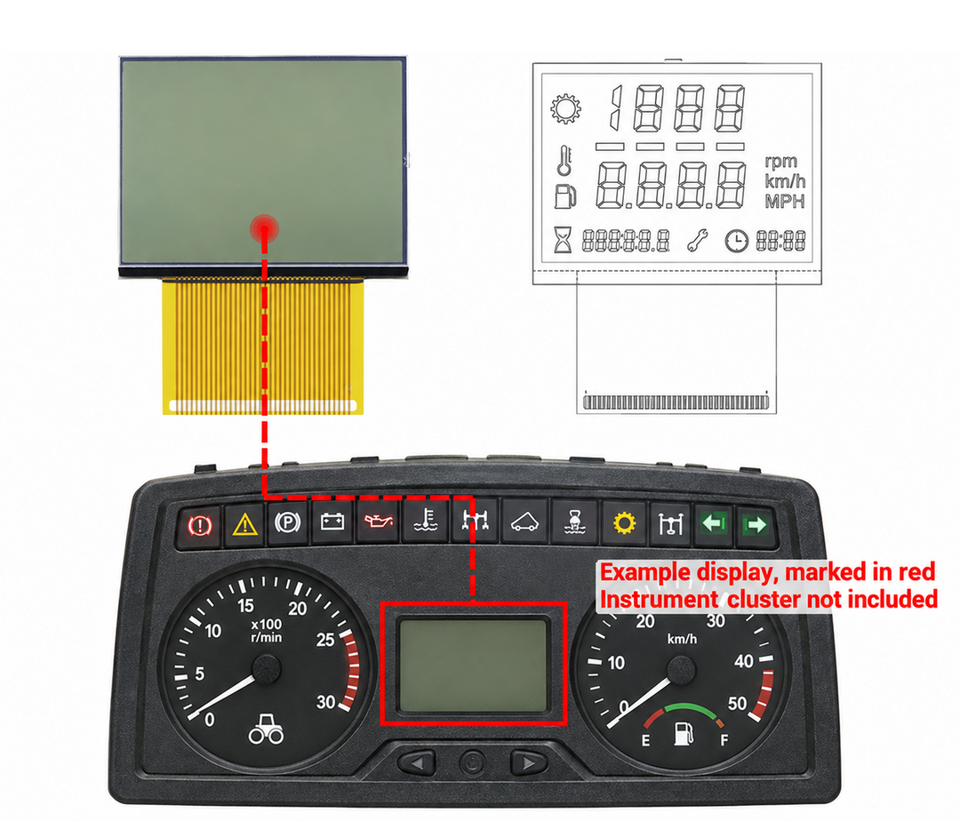 Display for Massey Ferguson and John Deere Tractors Instrument Cluster 6010 6620 7610 8210 8410
